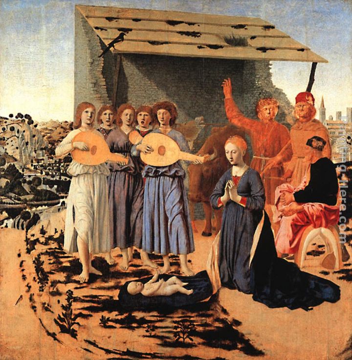 Nativity painting - Piero della Francesca Nativity art painting